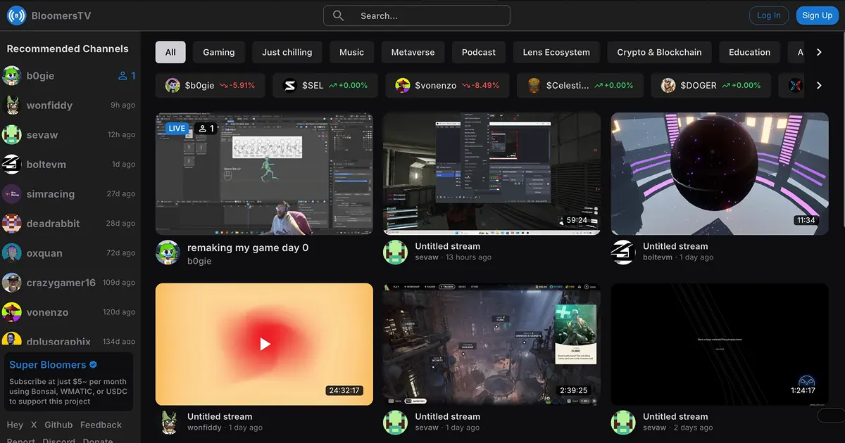 BloomersTV project screenshot