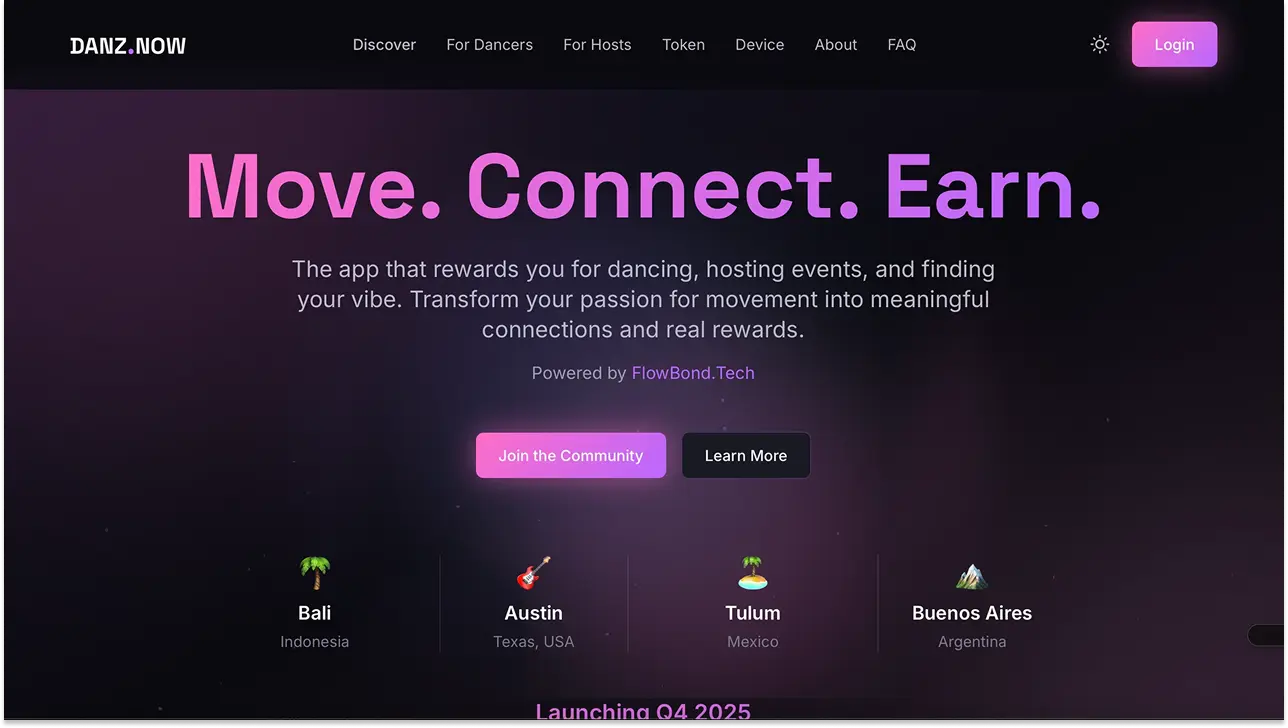 DANZ NOW project screenshot