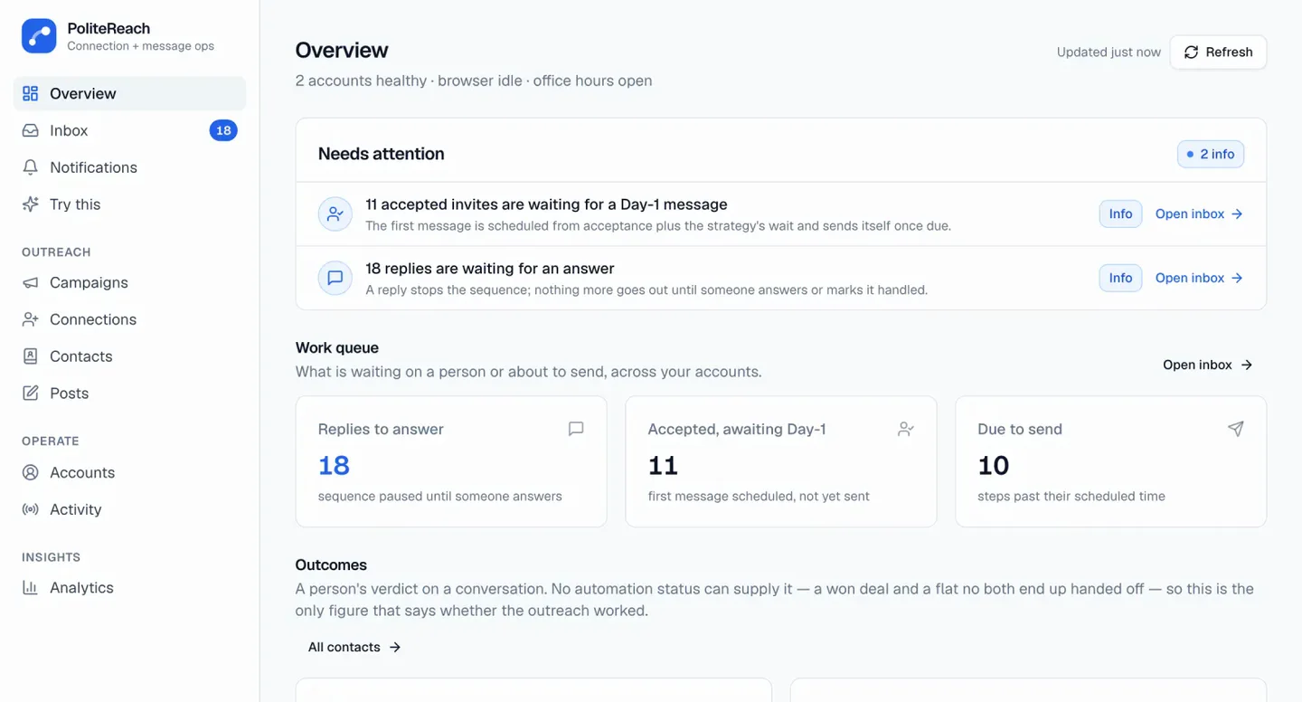 PoliteReach preview